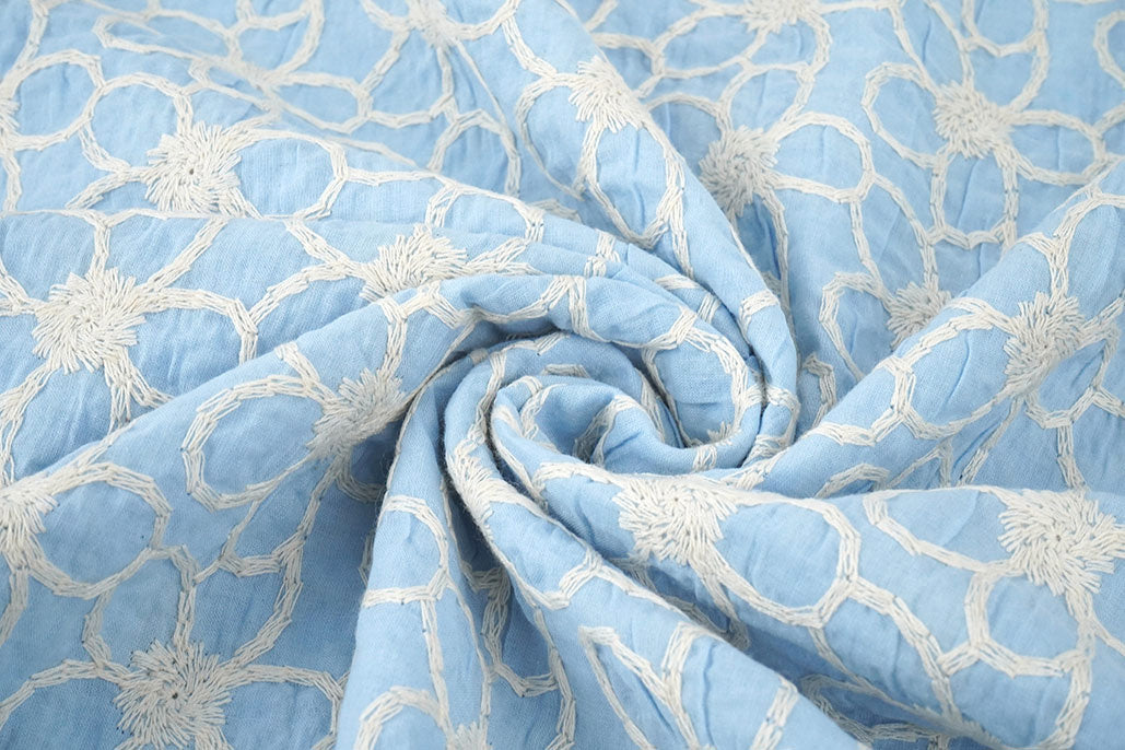 100% Cotton Embroidery Coco Blue secondary textile image
