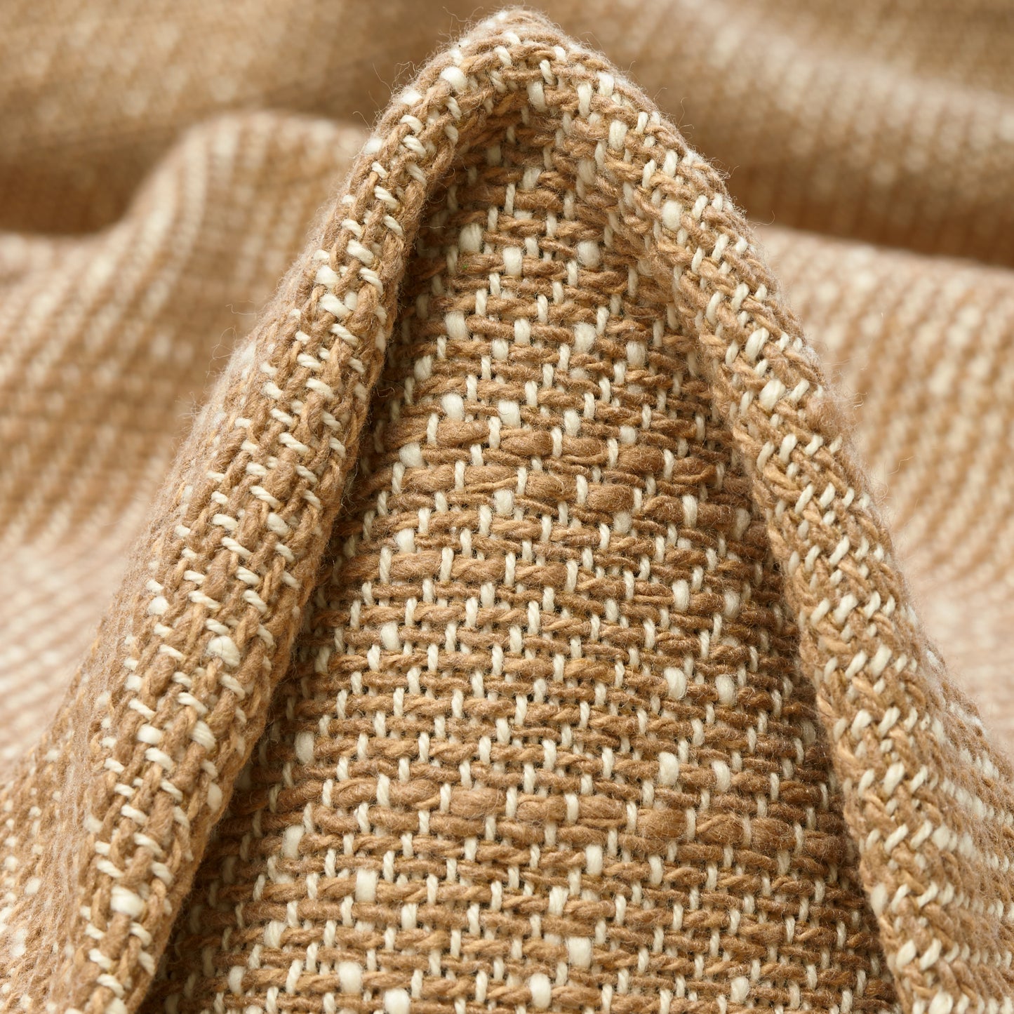 Textured Chennile Cotton - Light Taupe & Antique White textile image 3