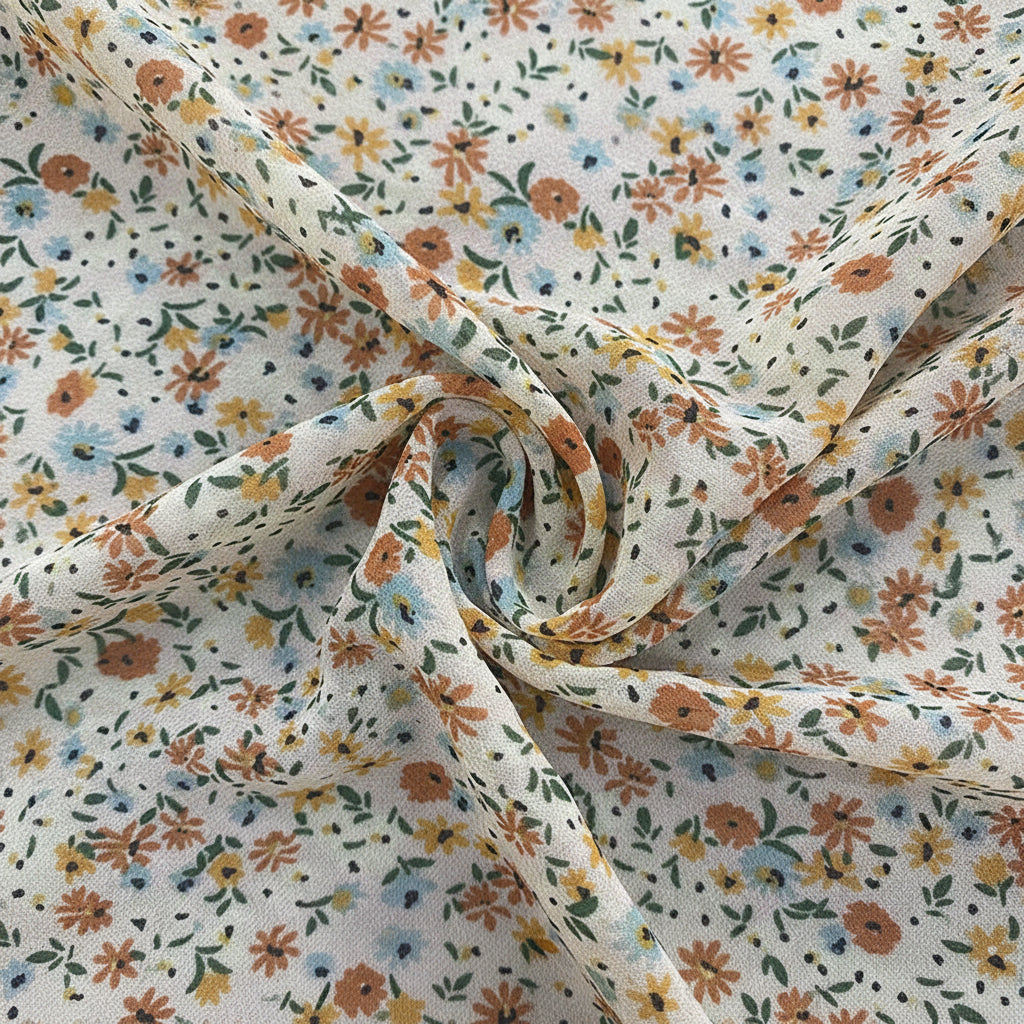 Polyester Chiffon Printed Knit Fabric - T / R / SP textile swatch