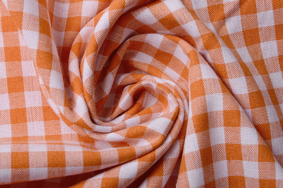 Gingham Check 8 MM Orange secondary textile image
