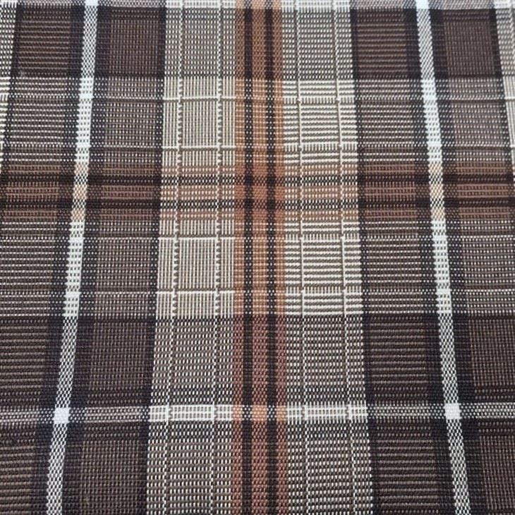 Lurex Brown Blend Check Fabric textile image 2