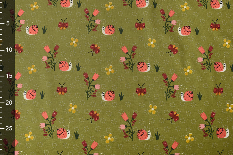 Cotton Jersey Gastropoda Moss Green secondary textile image