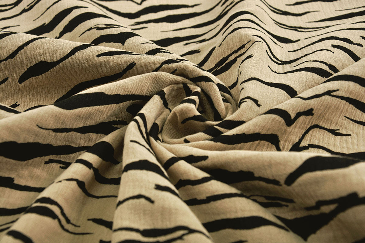 Double Gauze Fabric Zebraprint Sand secondary textile image