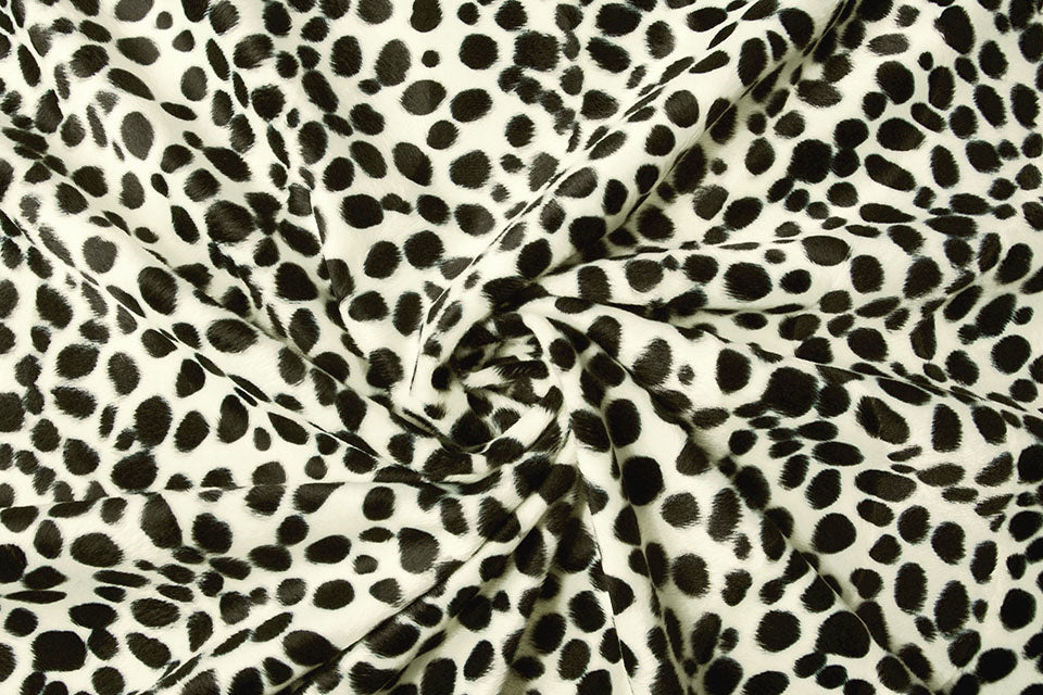 Velboa Dalmatier Off-white-black - 100% Polyester, ± 140/150 cm, ± 250 gram/m²