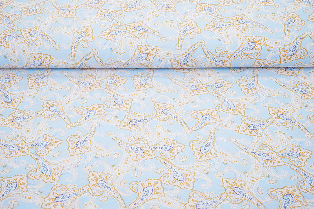 Washed Viscose Paisley Light Blue secondary textile image