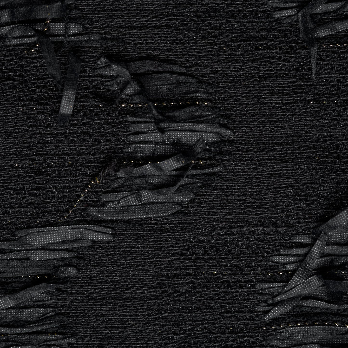 Textured Chennile Cotton Viscose - Raven Black & Gilded Beige textile image 1