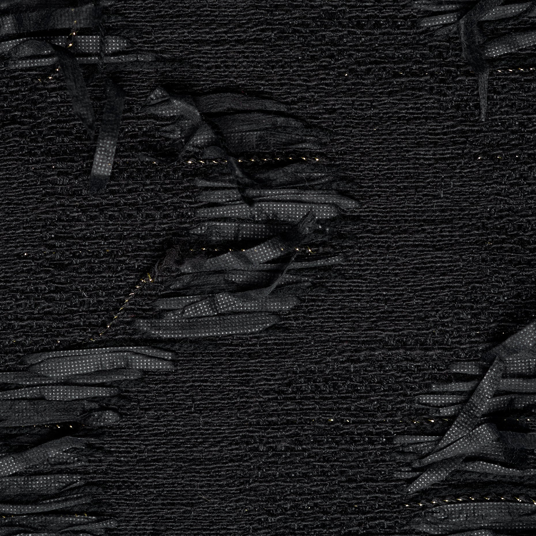 Textured Chennile Cotton Viscose - Raven Black & Gilded Beige textile image 1