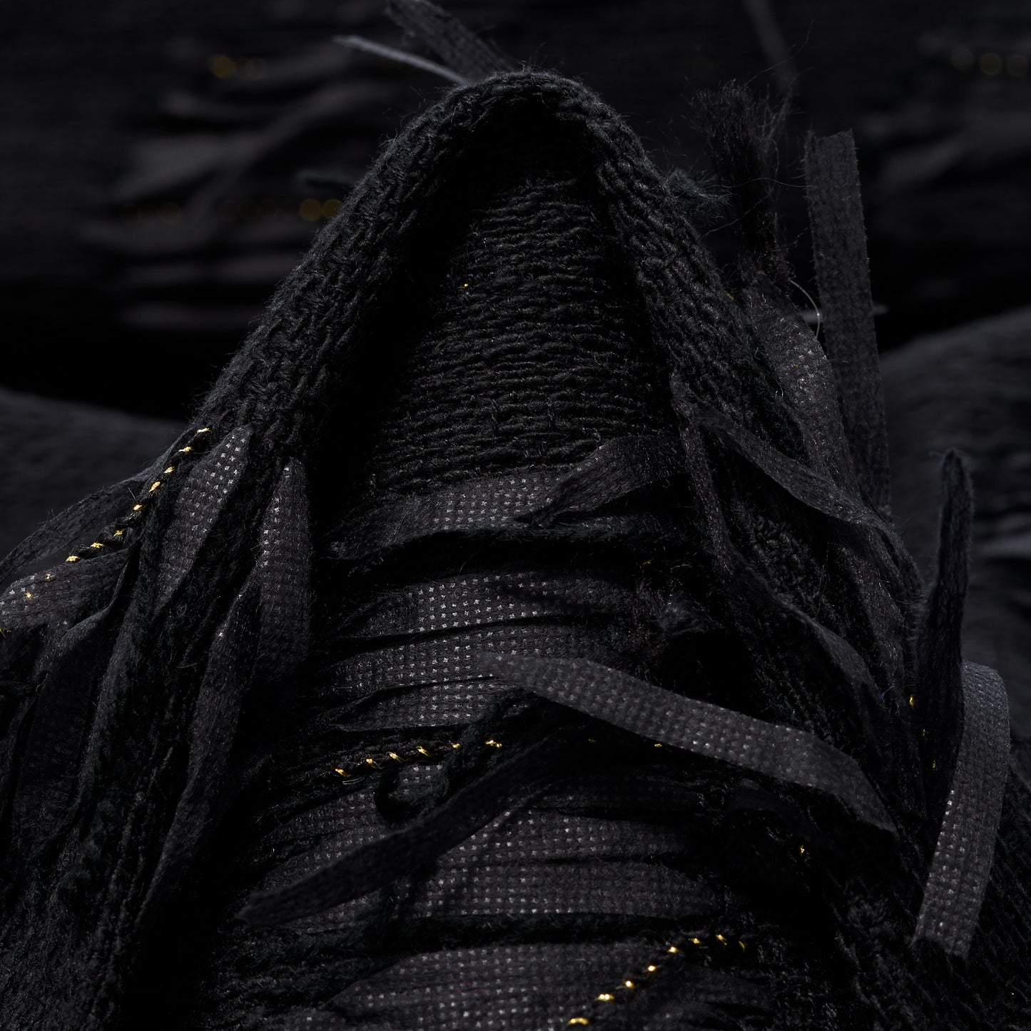 Textured Chennile Cotton Viscose - Raven Black & Gilded Beige textile image 3
