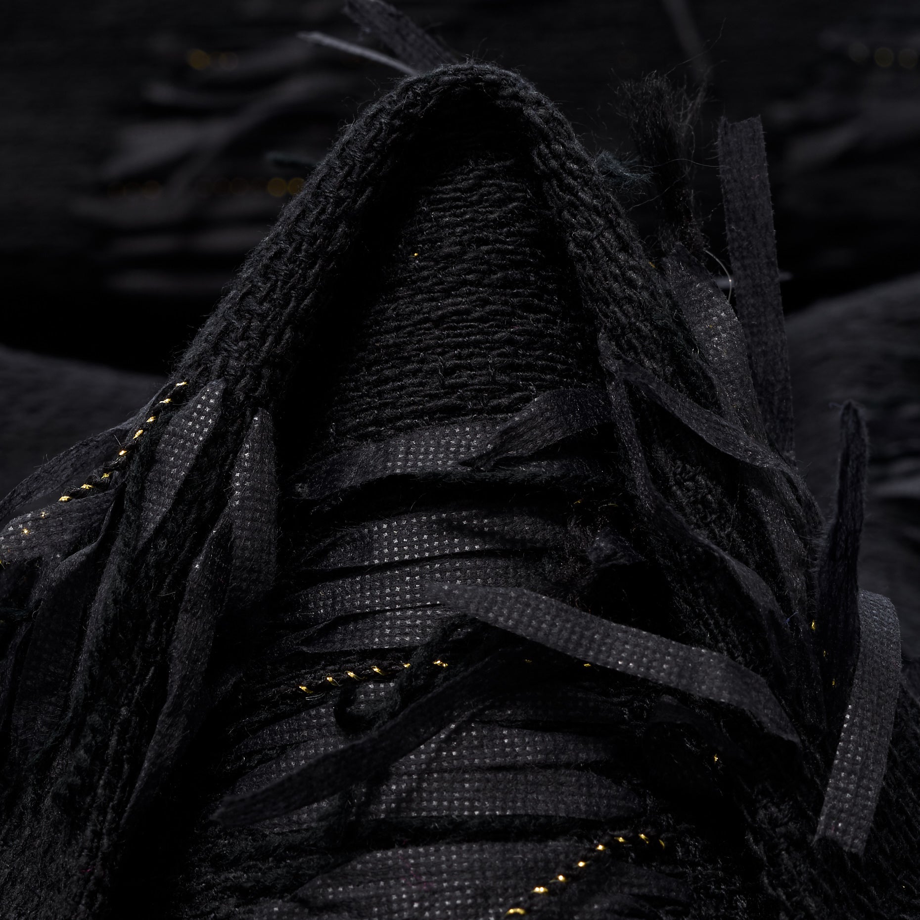 Textured Chennile Cotton Viscose - Raven Black & Gilded Beige textile image 3
