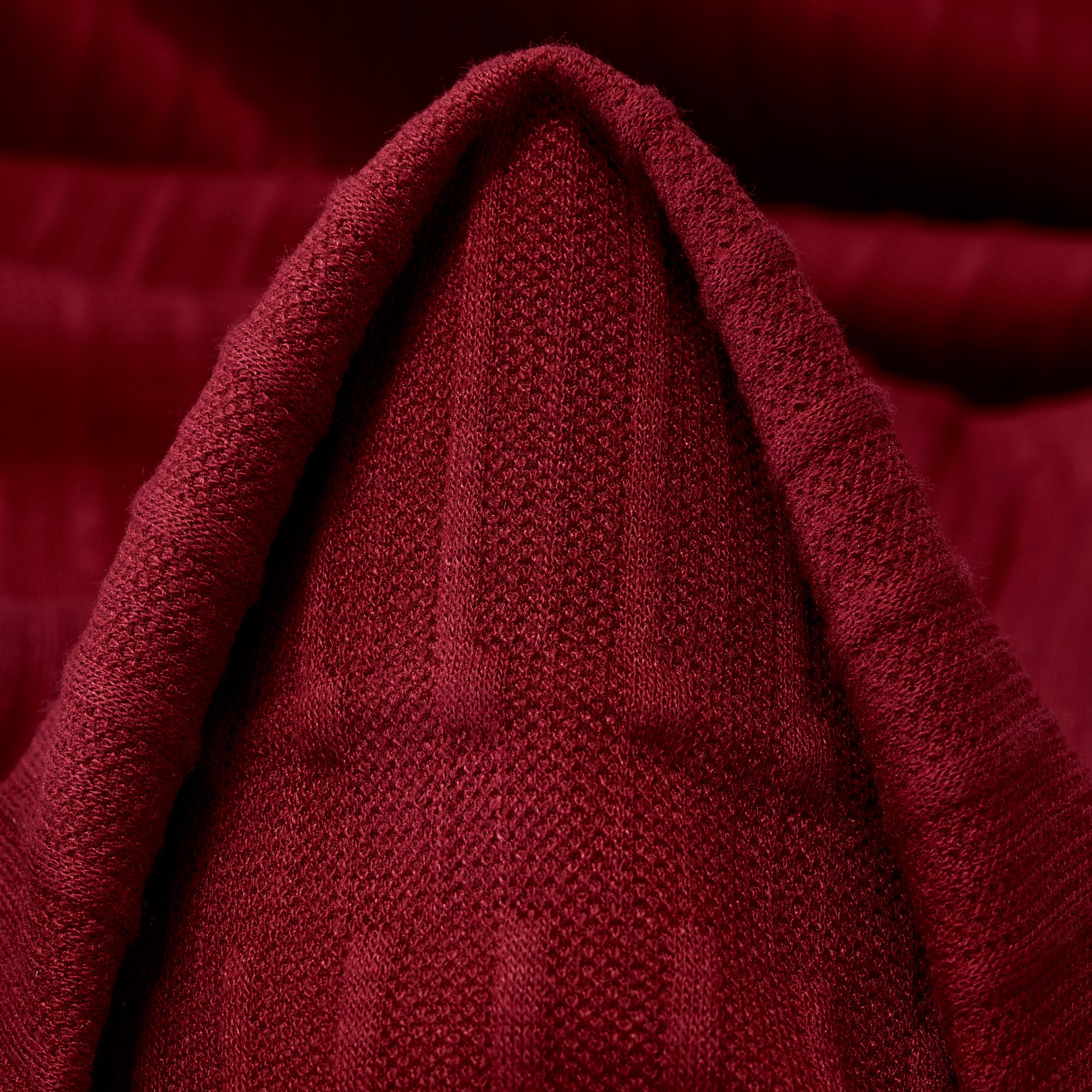 Merlot Viscose Nylon Jacquard Fabric textile swatch - 52% Nylon, 46% Viscose, 2% Elastane / 430 g/m / 134 cm