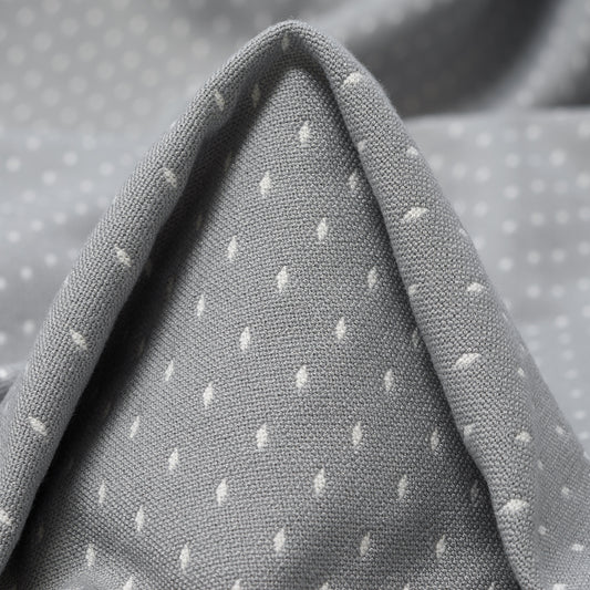 Silver Viscose Polyester Jacquard Fabric textile swatch - 62% Polyester, 33% Viscose, 5% Elastane / 575 g/m / 137 cm