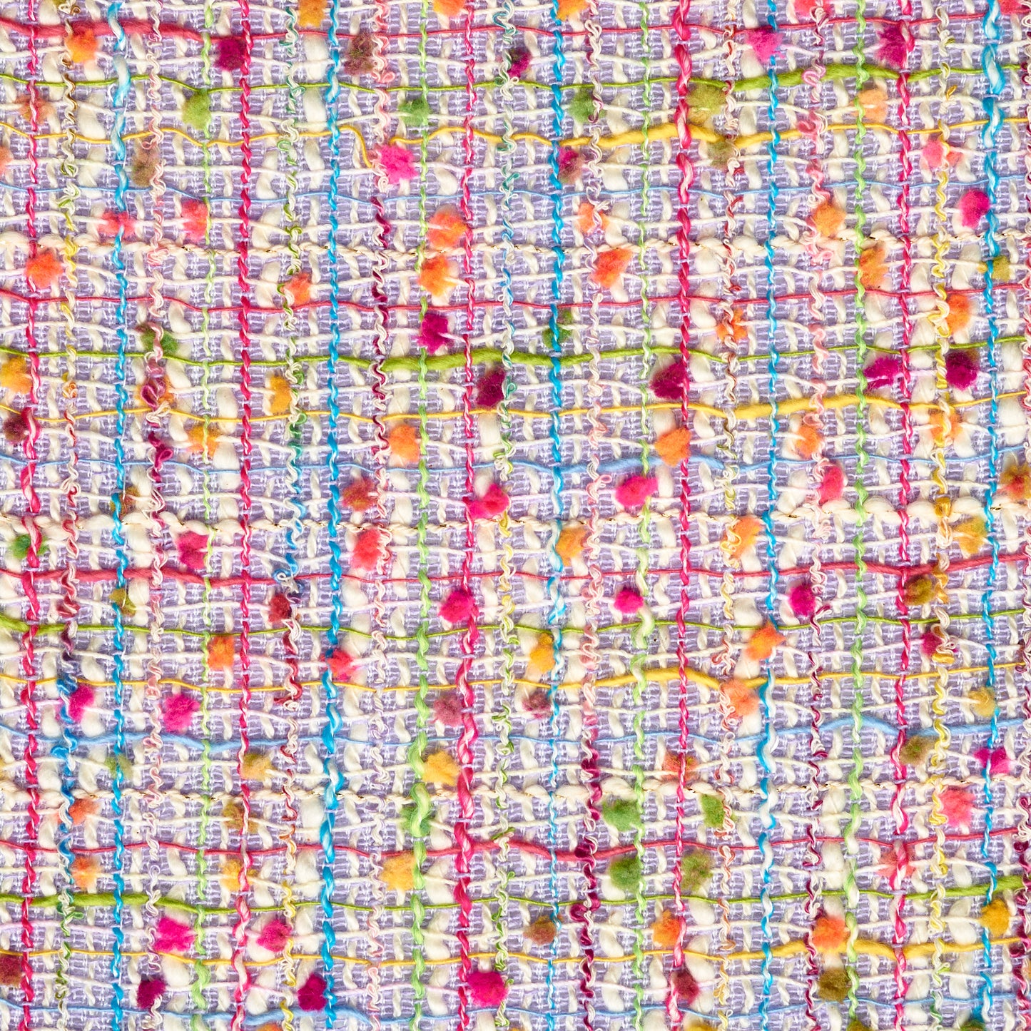 Textured Chennile Bouclé Cotton - Serenity & Strawberry Pink textile image 1