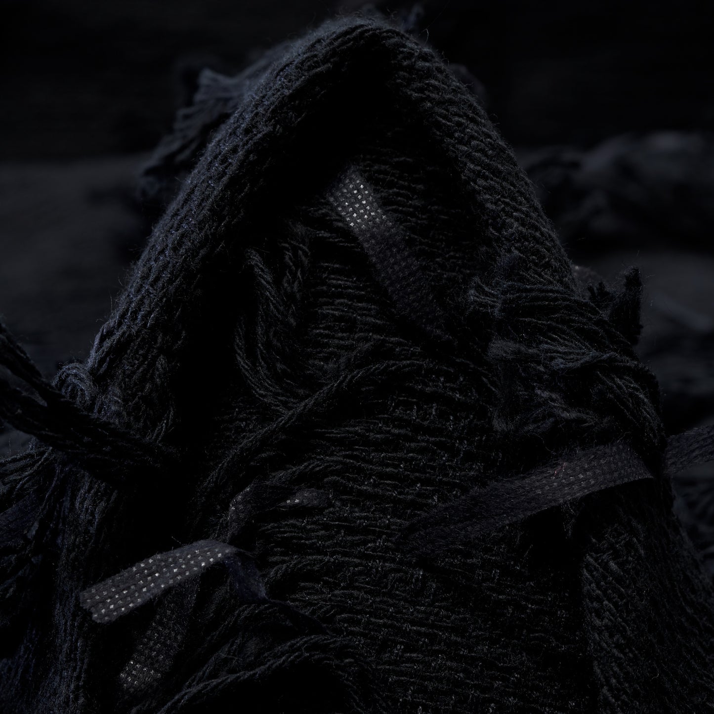 Textured Chennile Cotton Viscose - Jet Black textile image 1