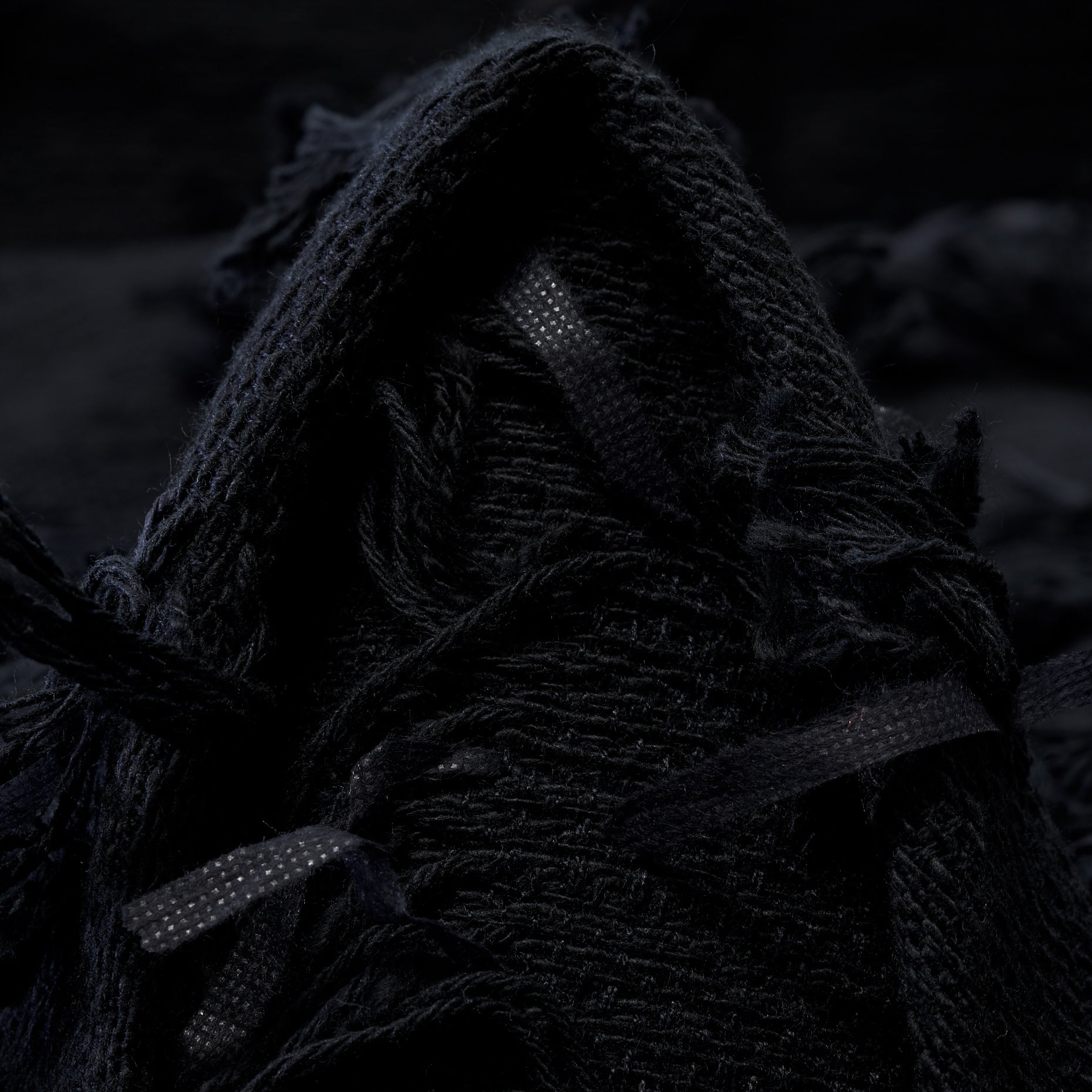 Textured Chennile Cotton Viscose - Jet Black textile image 1