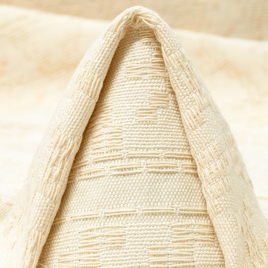 Snow White Cotton Polyester Jacquard Fabric textile swatch - 80% Cotton, 20% Polyester / 690 g/m / 158 cm
