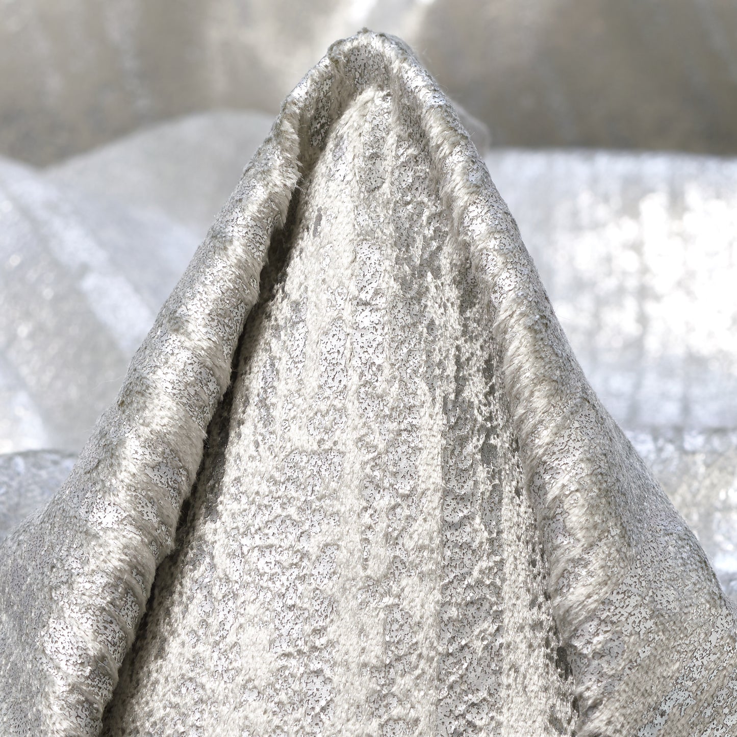 Cotton Printed Velvet - Vaporous Gray textile image 1