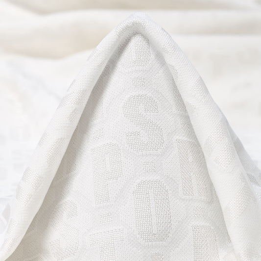 Ivory Viscose Nylon Jacquard Fabric textile swatch - 65% Nylon, 35% Viscose / 424 g/m / 156 cm