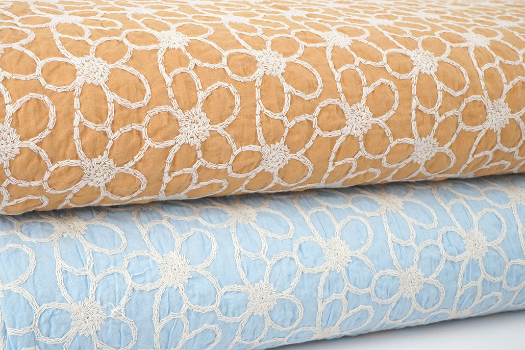 100% Cotton Embroidery Coco Blue textile image 4