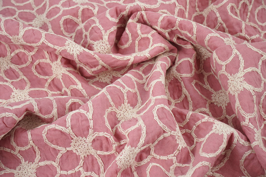 100% Cotton Embroidery Coco Pink secondary textile image
