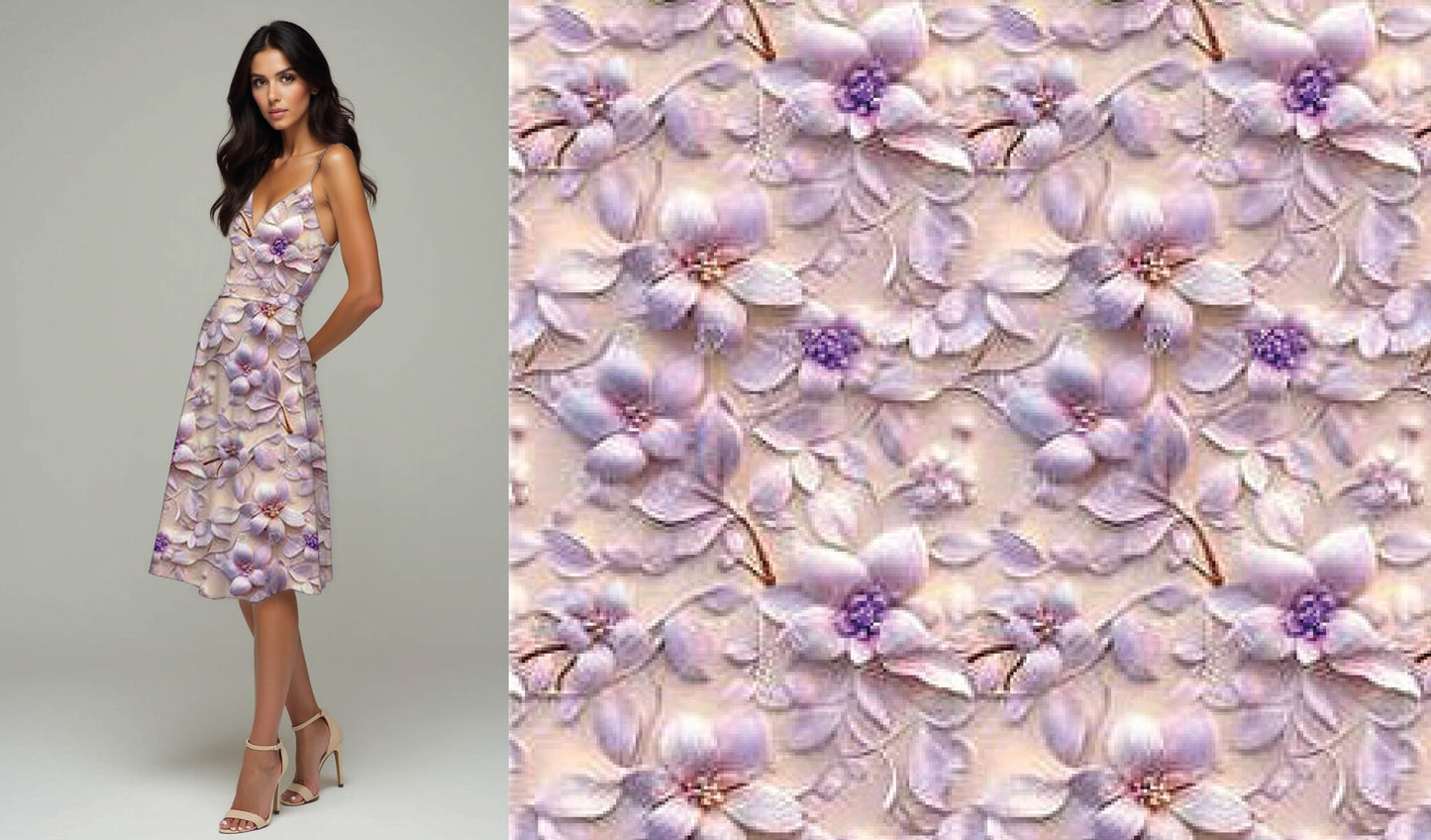 100% Viscose Lunova Flowers - 100% Viscose, ± 140-145 cm, ± 105 gram/m²