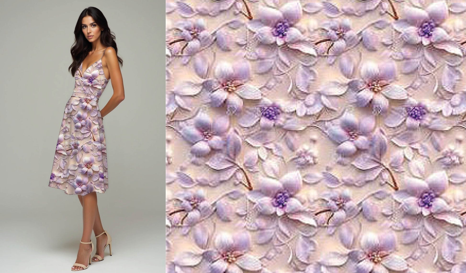 100% Viscose Lunova Flowers - 100% Viscose, ± 140-145 cm, ± 105 gram/m²