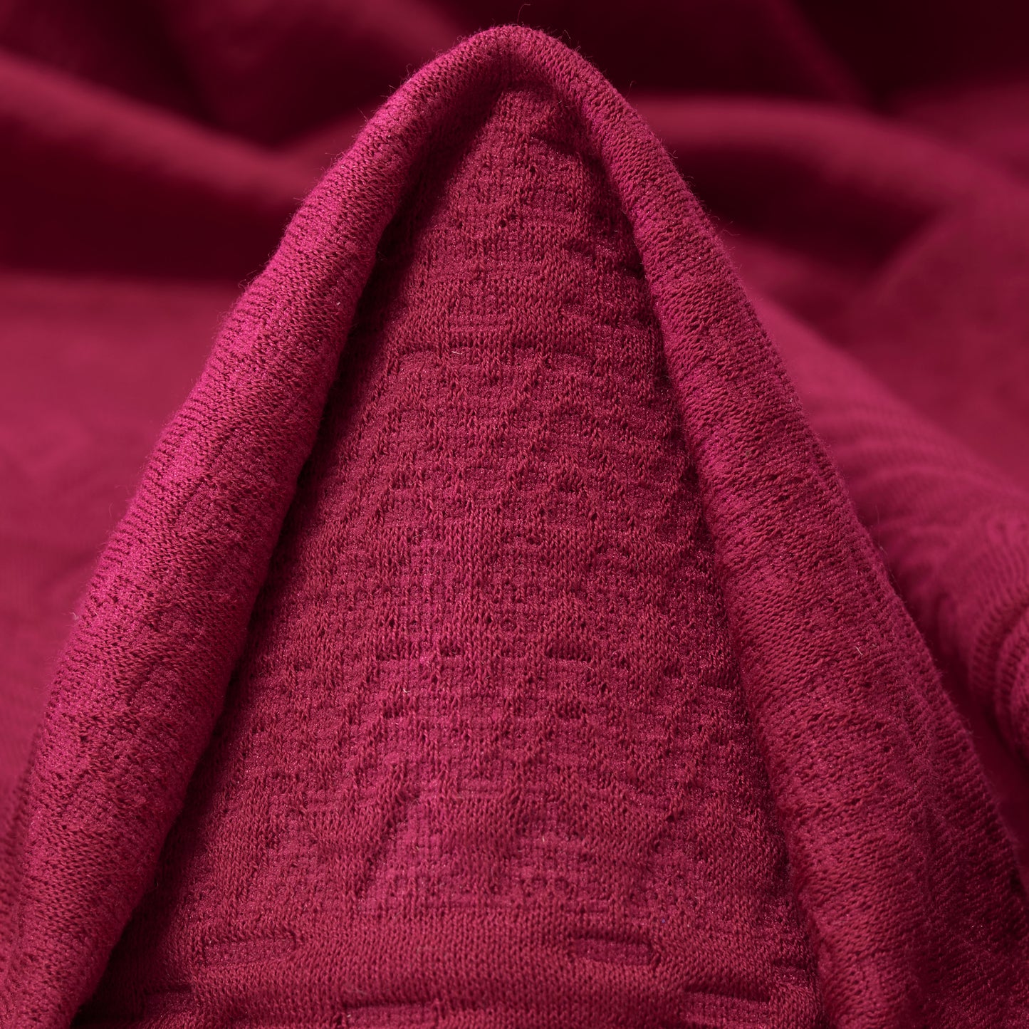 Raspberry Cotton Nylon Jacquard Fabric textile swatch - 58% Nylon, 42% Cotton / 310 g/m / 138 cm