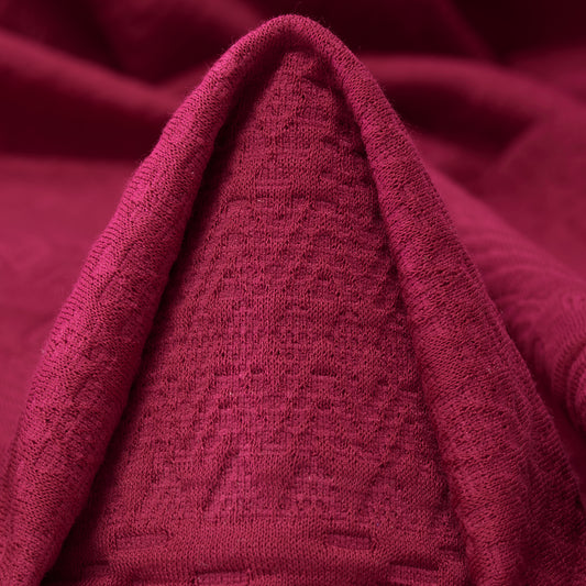 Raspberry Cotton Nylon Jacquard Fabric textile swatch - 58% Nylon, 42% Cotton / 310 g/m / 138 cm