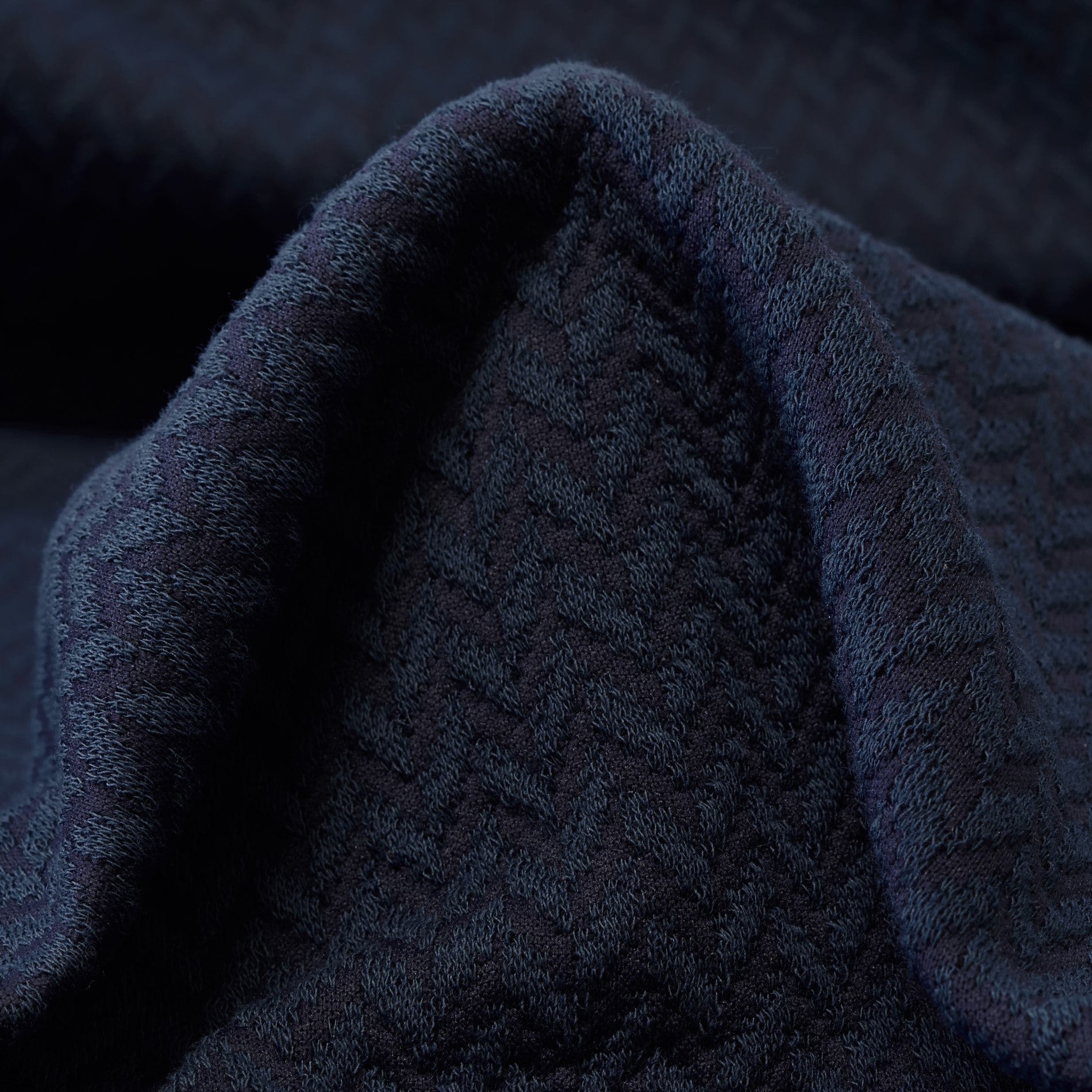 Cotton Viscose Jacquard Fabric textile swatch - 61% Nylon, 19% Viscose, 19% Cotton, 1% Elastane / 398 g/m / 124 cm