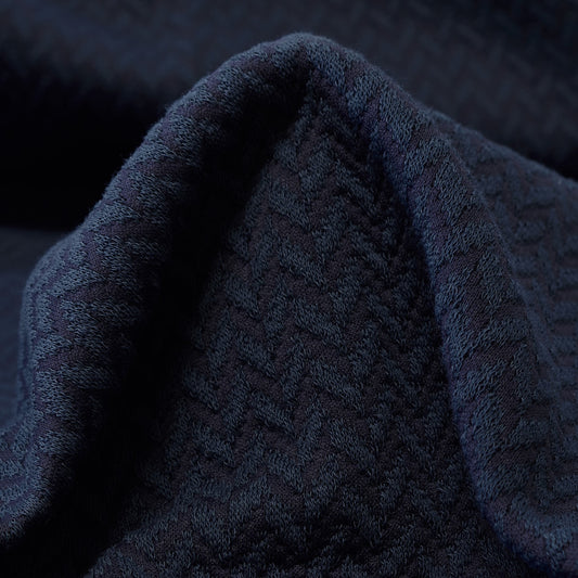 Cotton Viscose Jacquard Fabric textile swatch - 61% Nylon, 19% Viscose, 19% Cotton, 1% Elastane / 398 g/m / 124 cm