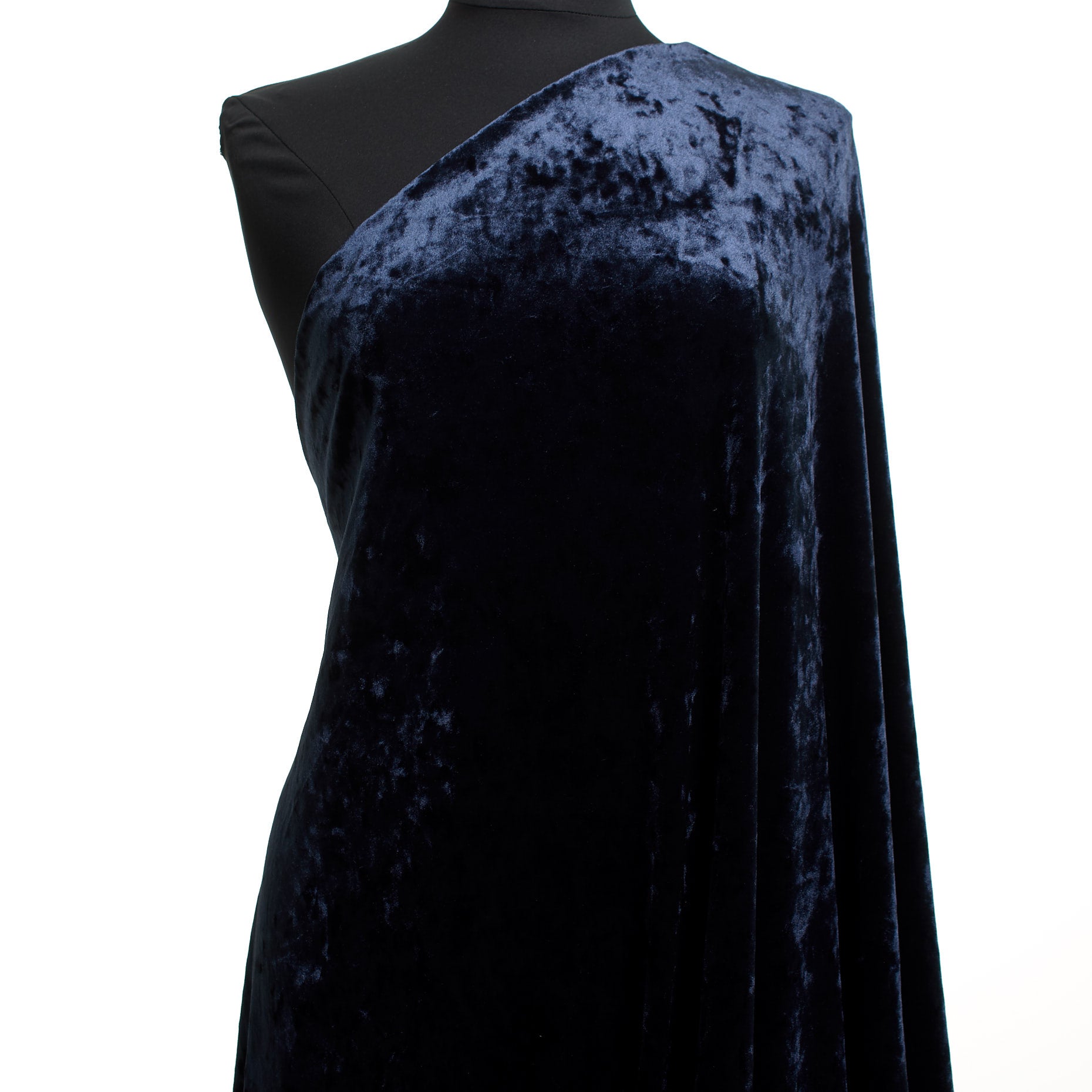 Jersey Viscose Velvet - Black Iris textile image 3