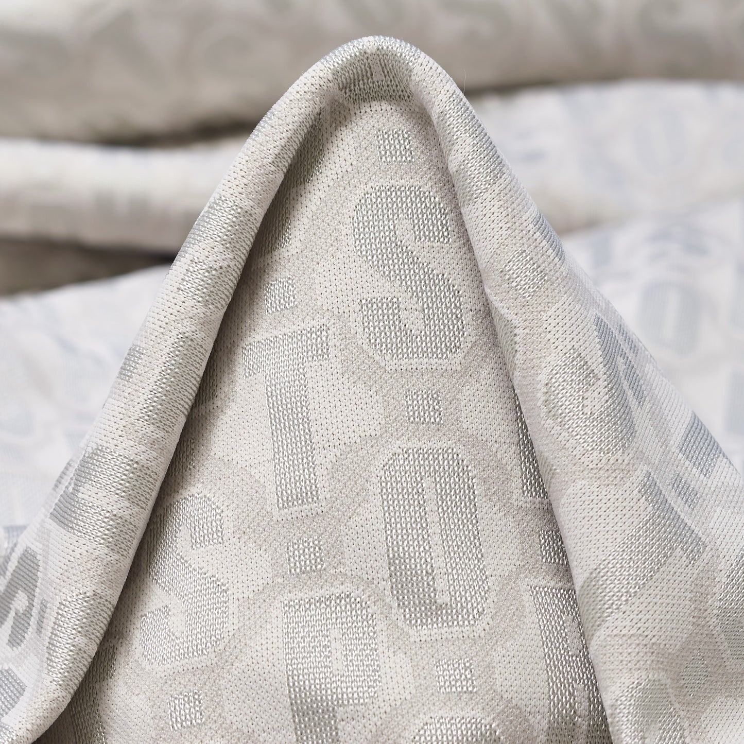 Stone Viscose Nylon Jacquard Fabric textile swatch - 65% Nylon, 35% Viscose / 432 g/m / 151 cm