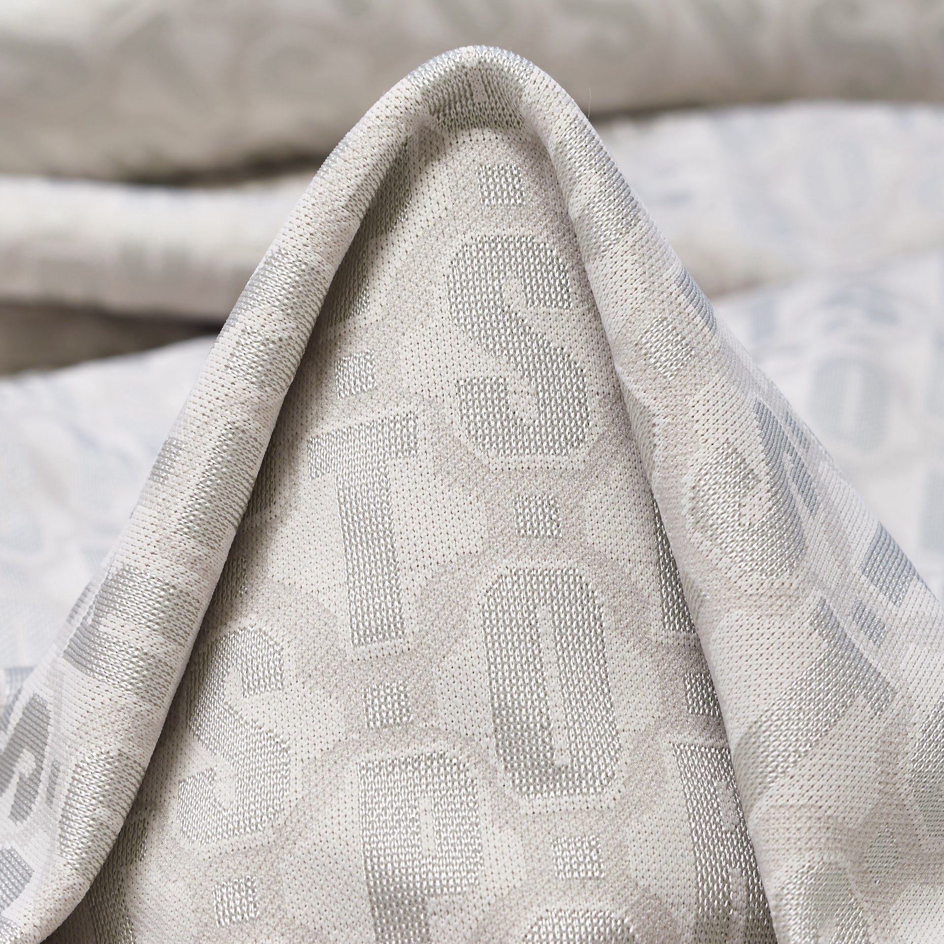 Stone Viscose Nylon Jacquard Fabric textile swatch - 65% Nylon, 35% Viscose / 432 g/m / 151 cm
