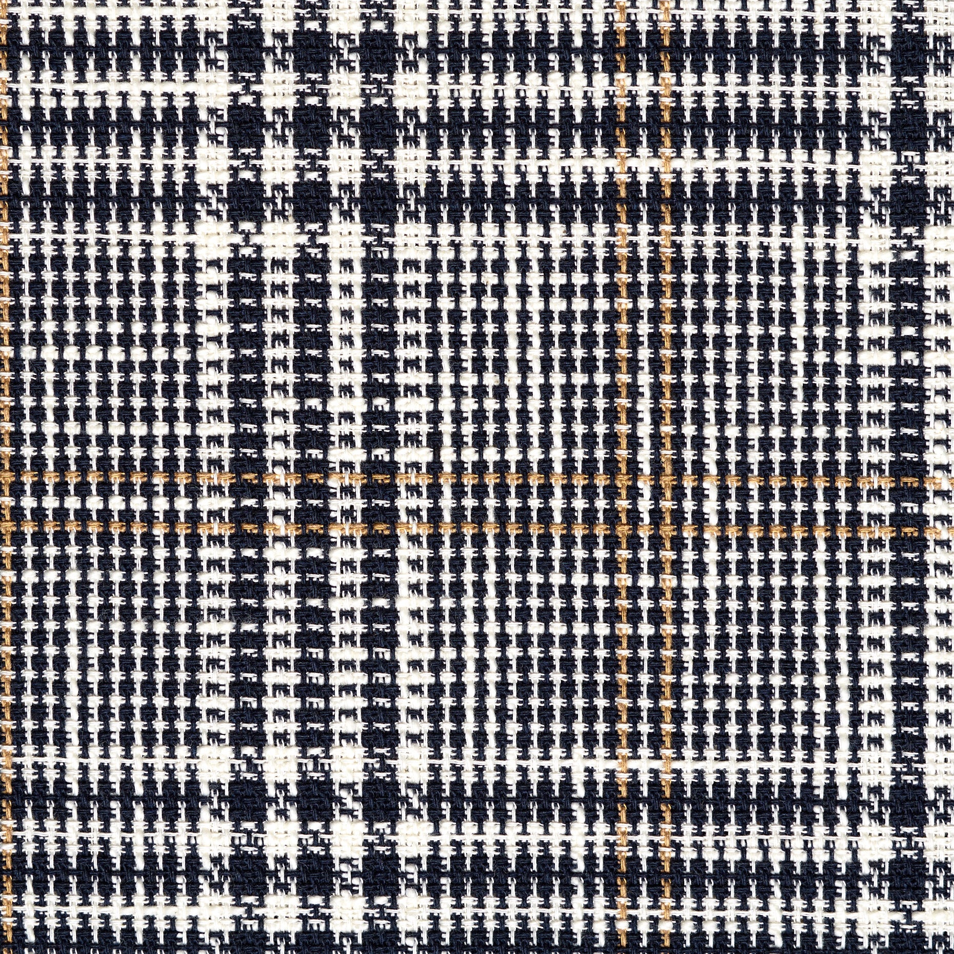Textured Chennile Cotton Check - Marshmallow & Parisian Night textile image 3