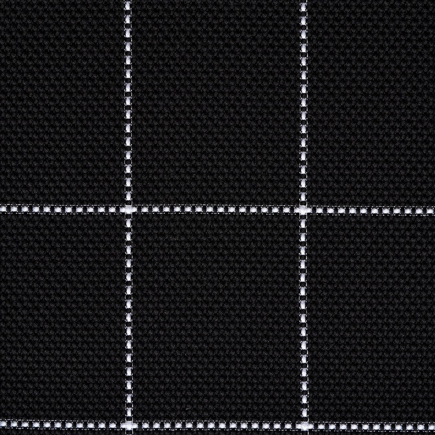 Textured Chennile Check - Raven Black & Brilliant White textile image 1