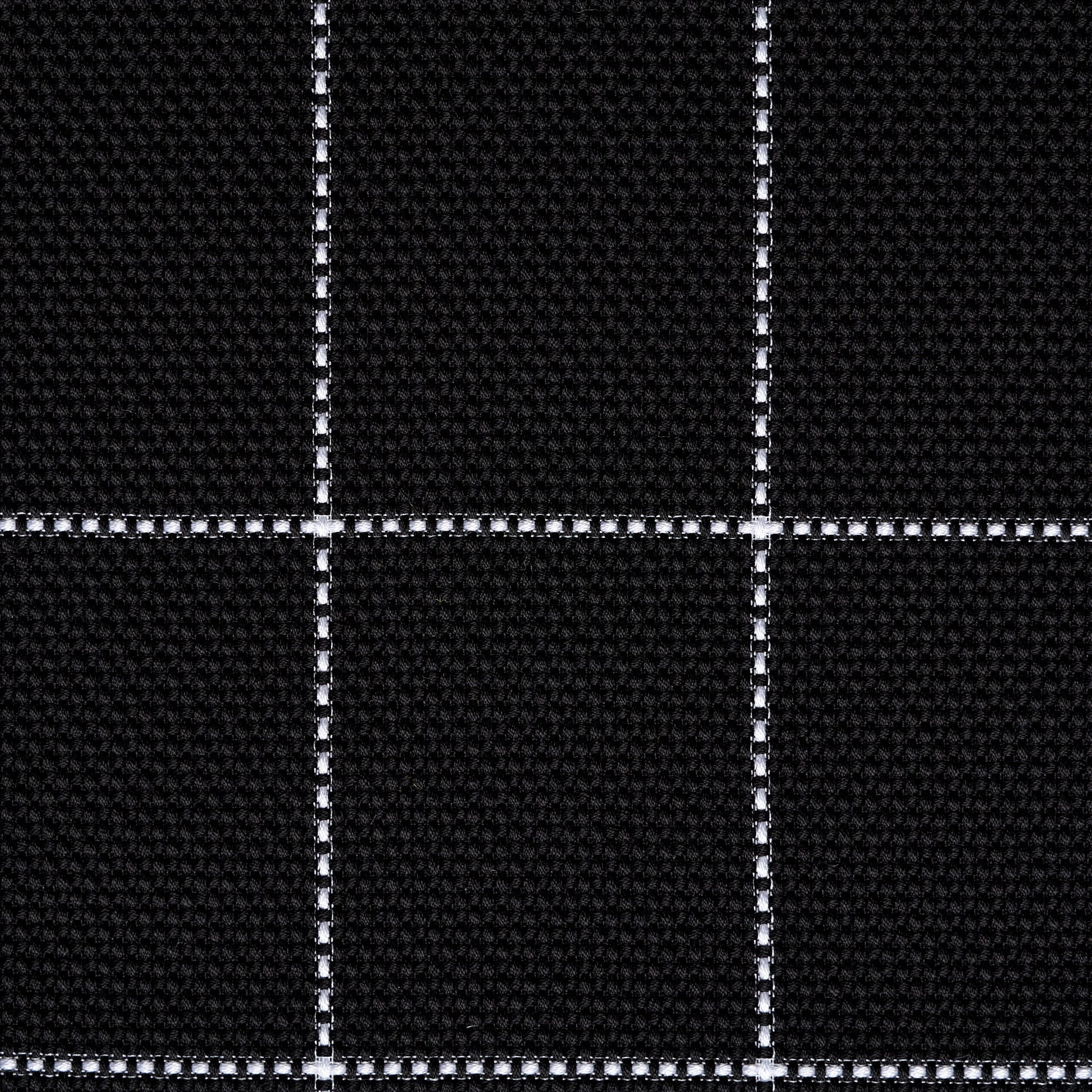 Textured Chennile Check - Raven Black & Brilliant White textile image 1