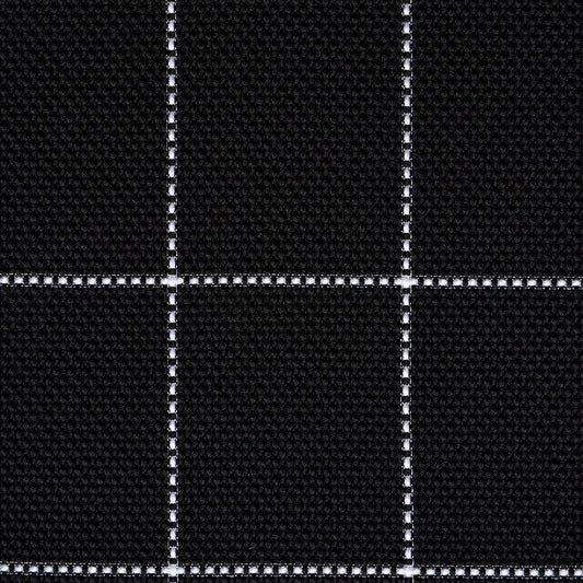 Textured Chennile Check - Raven Black & Brilliant White textile image 1
