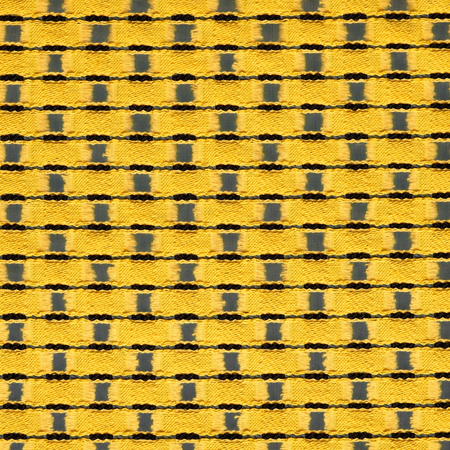 Textured Chennile Fil Coupé Cotton - Banana Cream & Jet Black textile image 1