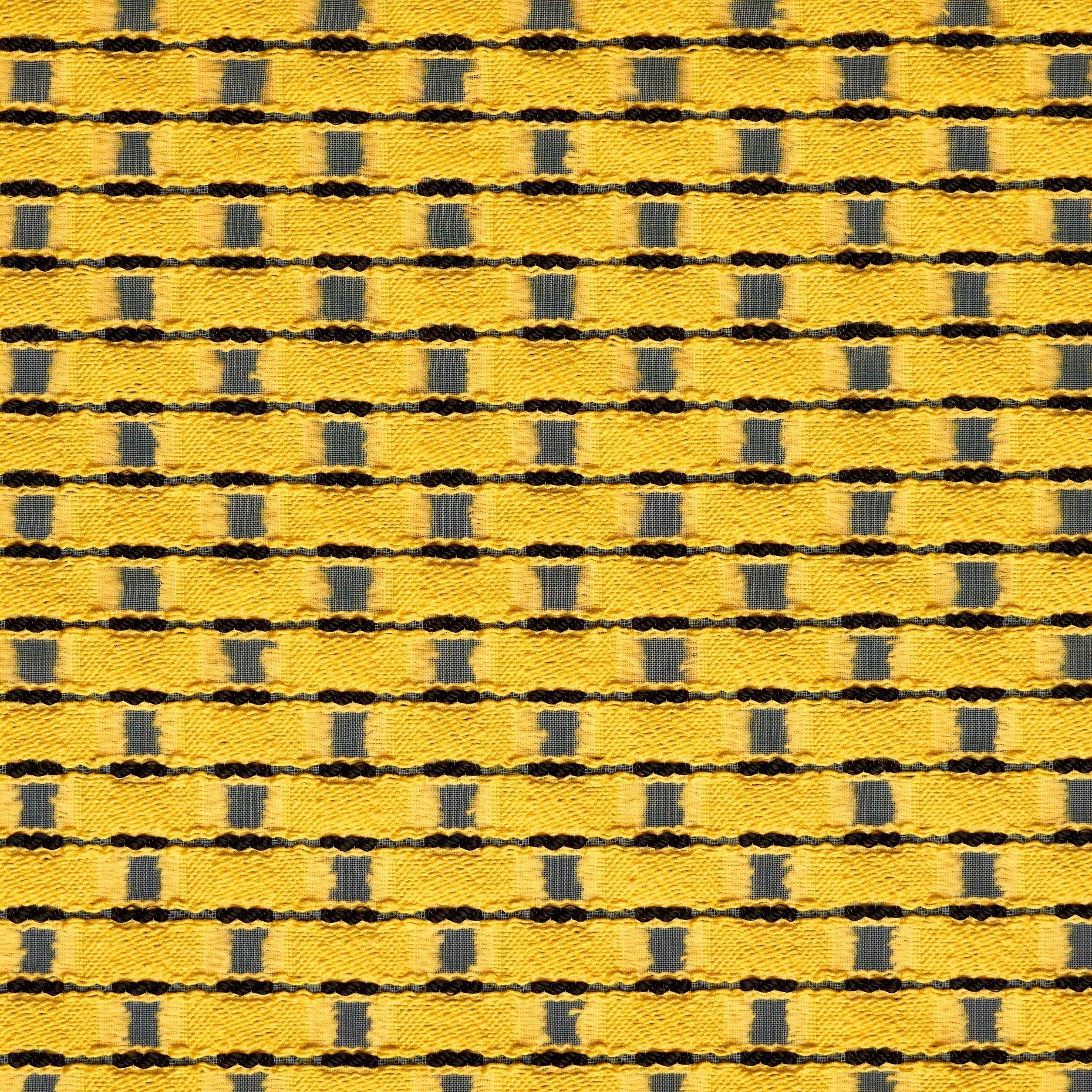 Textured Chennile Fil Coupé Cotton - Banana Cream & Jet Black textile image 1