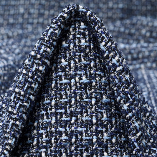 Textured Chennile Bouclé Cotton Blend - Airy Blue textile image 2