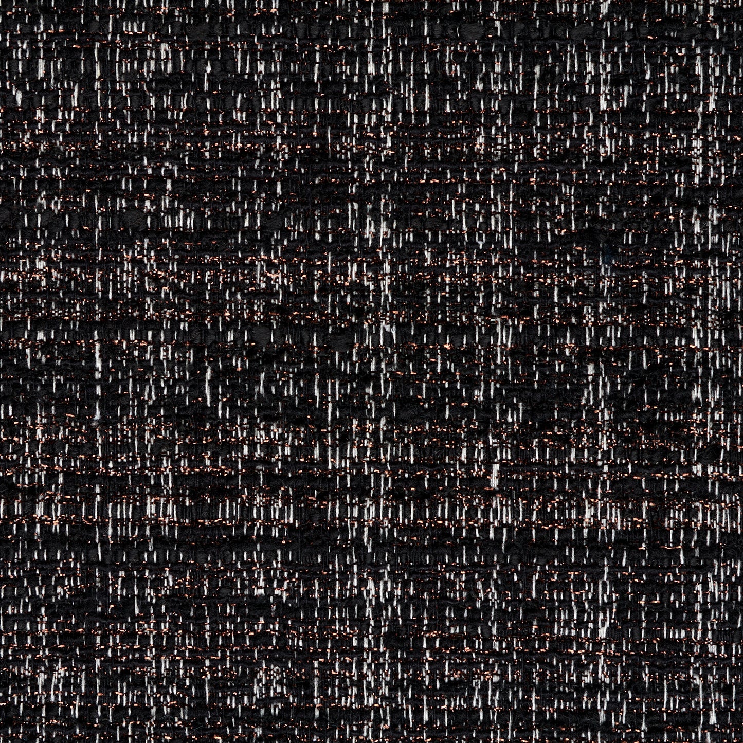 Textured Chennile Cotton Lurex - Raven Black & Pale Gold textile image 1