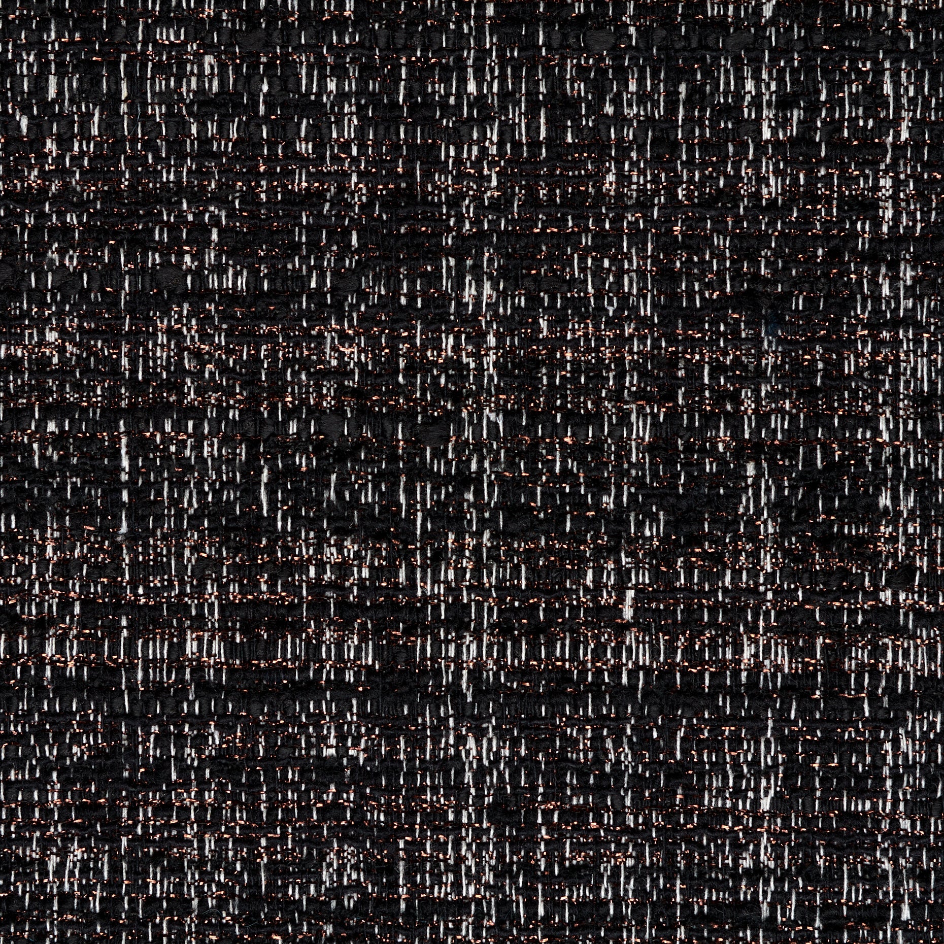 Textured Chennile Cotton Lurex - Raven Black & Pale Gold textile image 1