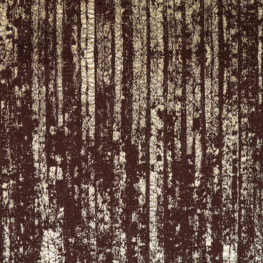 Cotton Printed Velvet - Deep Mahogany & Rich Gold textile image 1