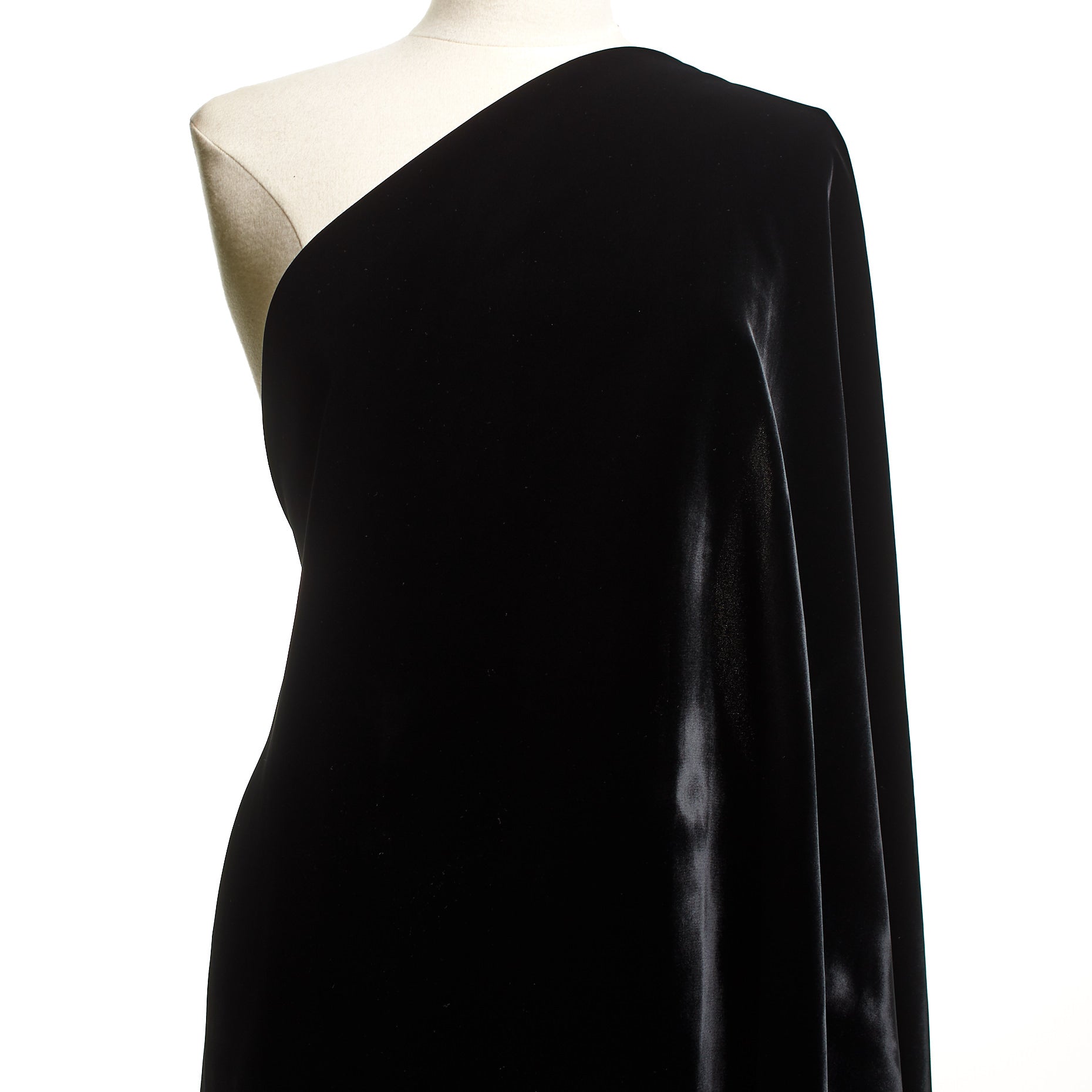 Viscose Cupro Velvet - Jet Black textile image 3
