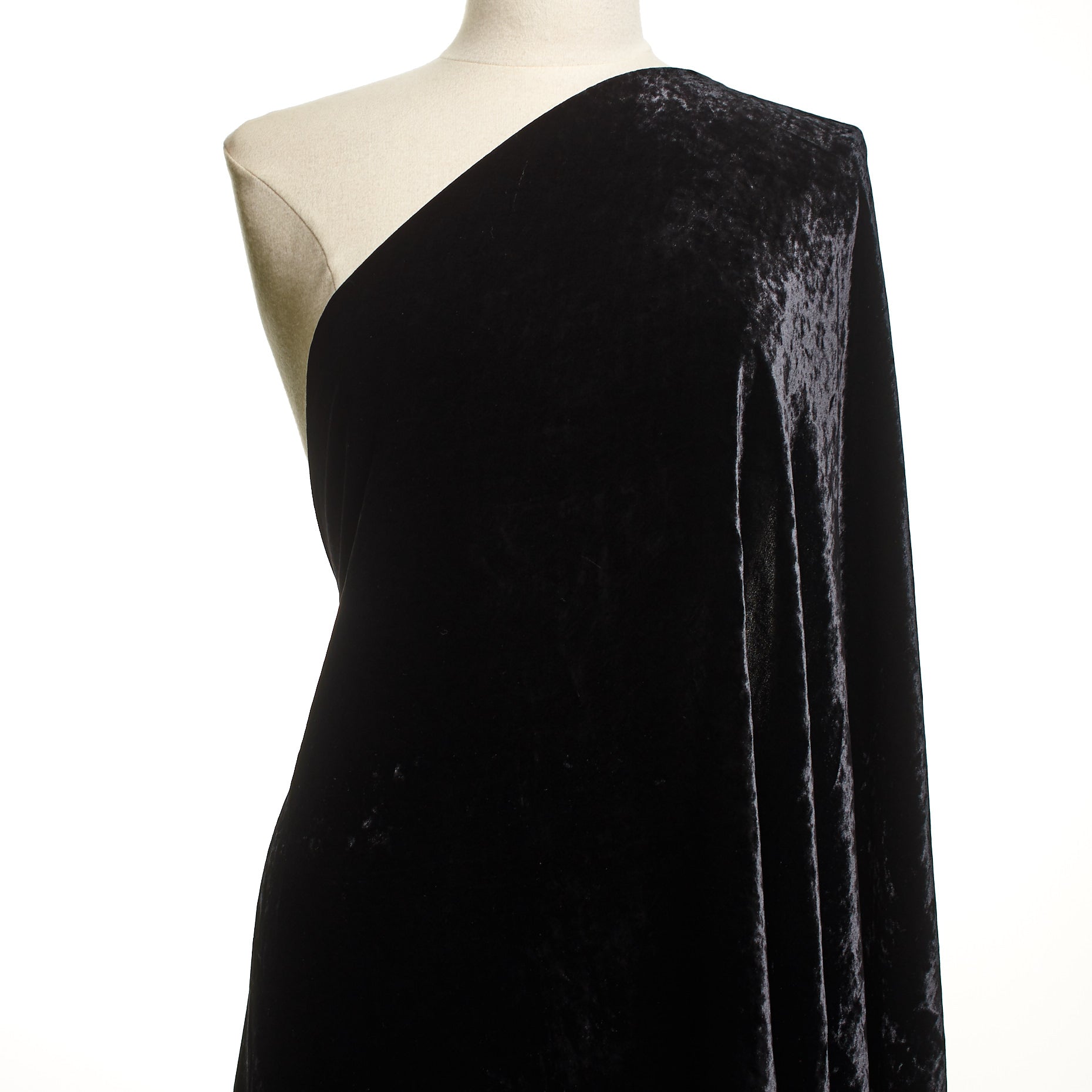 Viscose Silk Velvet - Raven Black textile image 2