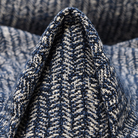 Textured Chennile Cotton Linen - Folkstone Gray & Antique White textile image 1