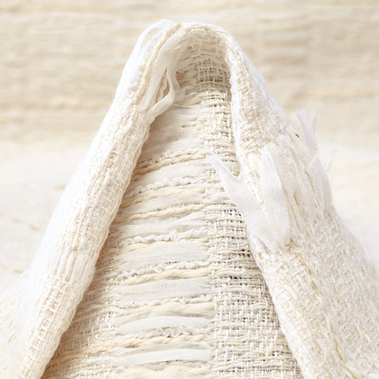 Textured Chennile Cotton Viscose - Vanilla Ice textile image 1