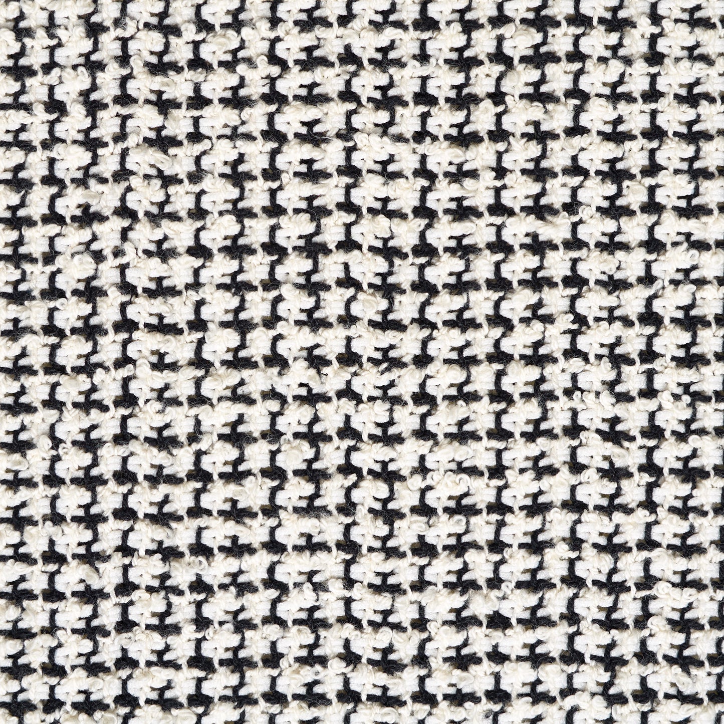 Textured Chennile Bouclé Cotton - Raven Black & Brilliant White textile image 3