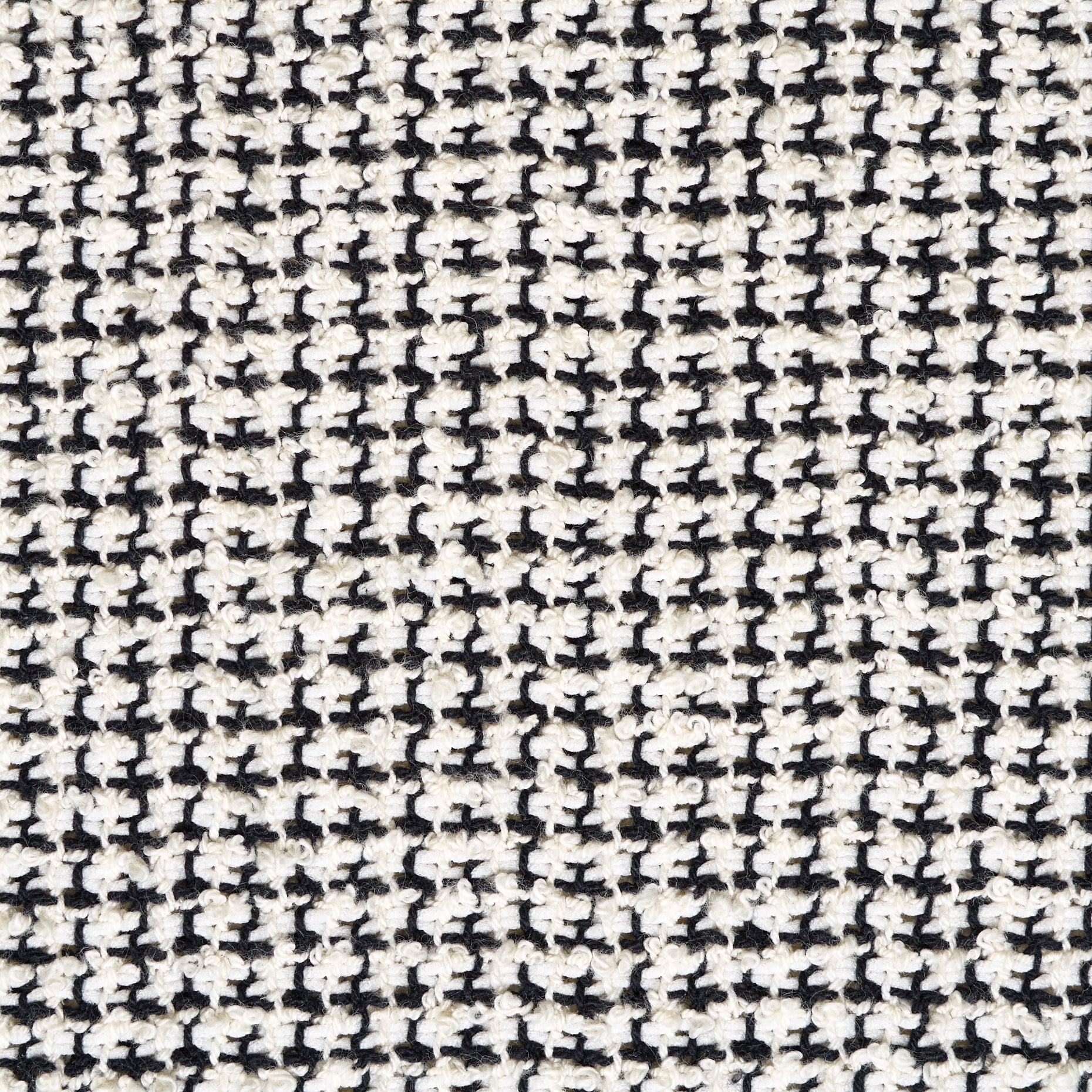 Textured Chennile Bouclé Cotton - Raven Black & Brilliant White textile image 3
