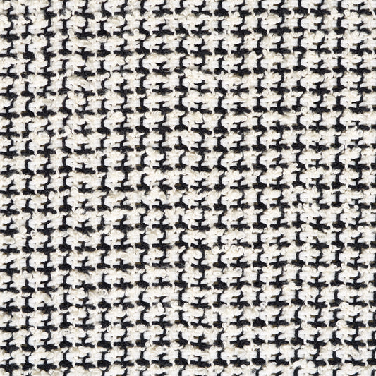 Textured Chennile Bouclé Cotton - Raven Black & Brilliant White textile image 3
