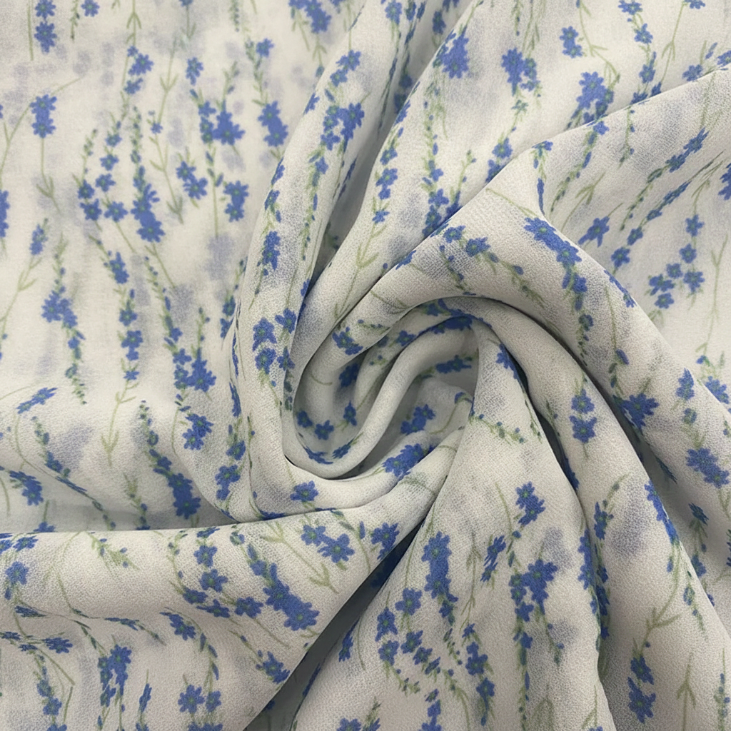 Chiffon Crepe Printed Knit Fabric - T / R / SP textile swatch